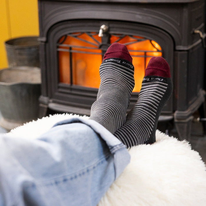 DARN TOUGH MICROSTRIPE LIGHTWEIGHT CREW SOCKS MEN'S - MISSING FEATURES Apparel Darn Tough 