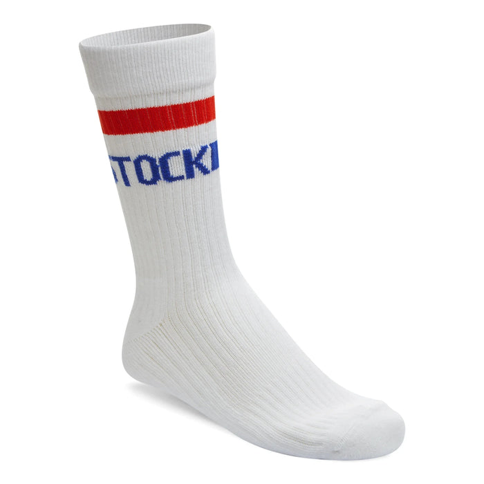 COTTON CREW STRIPE SOCKS BIRKENSTOCK WHT/RED S 