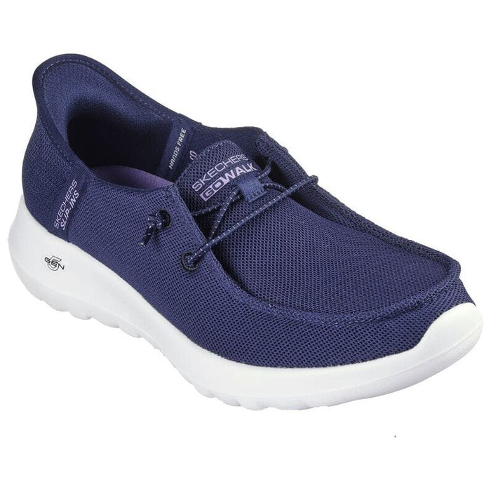 SKECHERS SLIP-INS: GO WALK JOY-IDALIS WOMEN'S WOMEN'S CASUAL SKECHERS NAVY/LAVENDER 5 M