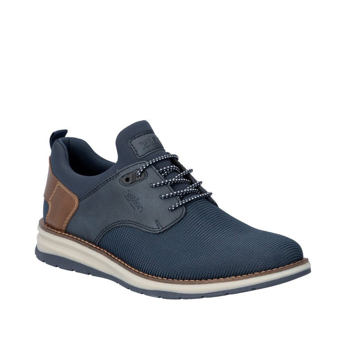 Rieker Comfortabele blauwe suède sneakers met extra veters Rieker Comfortabele blauwe suède sneakers met extra veters