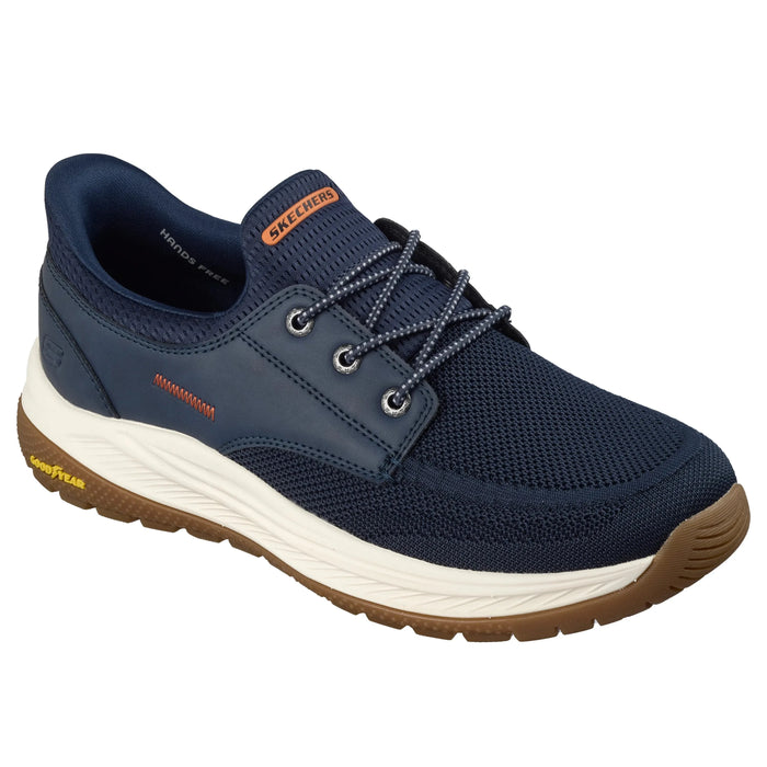 SKECHERS SLIP-INS RELAXED FIT MEROE-ALDEN MEN'S MEDIUM AND WIDE Sneakers & Athletic Shoes SKECHERS NAVY 7 M