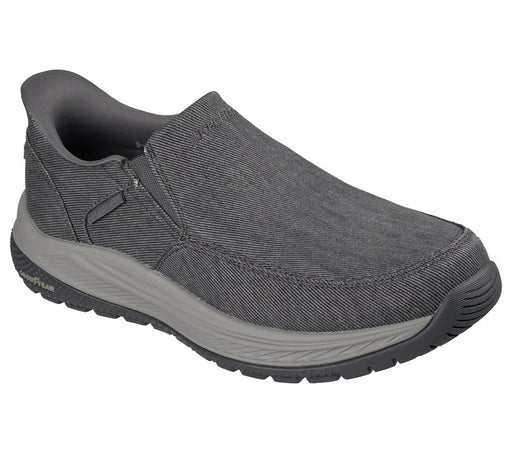 SKECHERS SLIP-INS RELAXED FIT: MEROE-DAYTON MEN'S MEDIUM AND WIDE Sneakers & Athletic Shoes SKECHERS CHARCOAL GRY/CARDAMOM 7 M