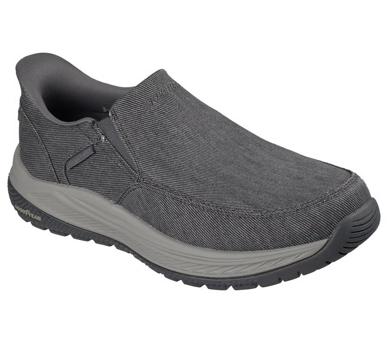 SKECHERS SLIP-INS RELAXED FIT: MEROE-DAYTON MEN'S MEDIUM AND WIDE Sneakers & Athletic Shoes SKECHERS CHARCOAL GRY/CARDAMOM 7 M