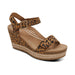 AETREX SYDNEY QUARTER STRAP ESPADRILLE WEDGE Sandals Aetrex LEOPARD 35 