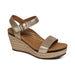 AETREX SYDNEY QUARTER STRAP ESPADRILLE WEDGE Sandals Aetrex CHAMPAGNE 35 