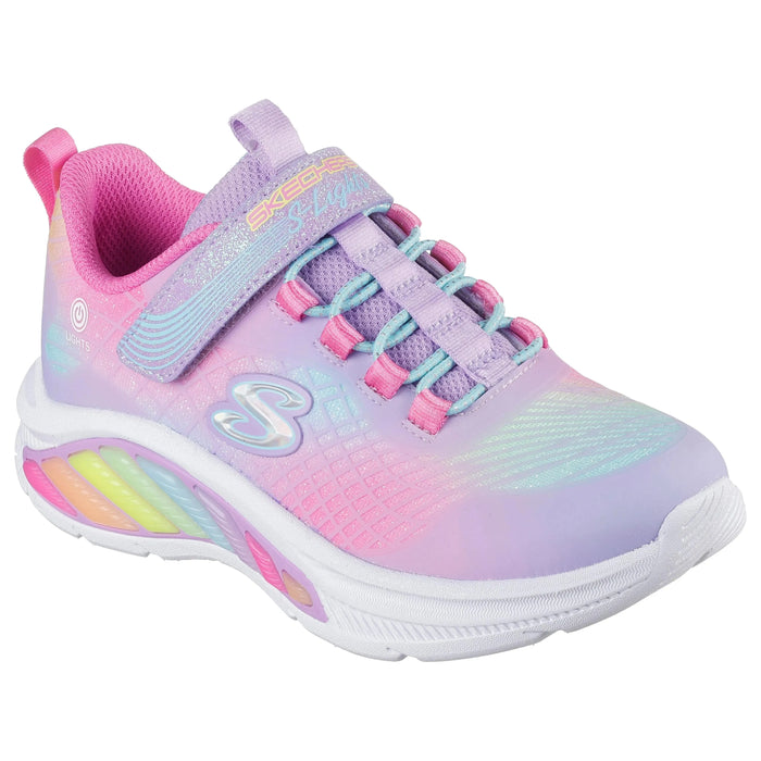 SKECHERS S-LIGHTS: RAINBOW CRUISERS-RAINBOW REFLECTION CHILDREN'S ATHLETICS SKECHERS LAVENDER/MULTI 11 M