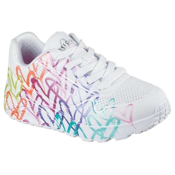 SKECHERS JGOLDCROWN: UNO LITE METALLIC JOY KIDS' Sneakers & Athletic Shoes SKECHERS WHT/MULTI 10.5 