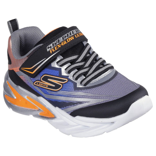 SKECHERS S LIGHTS: FLEX-GLOW ULTRA KIDS' CHILDREN'S ATHLETICS SKECHERS BLK/SILVER 10.5 