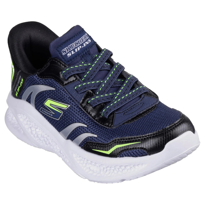 SKECHERS SLIP-INS: METEOR-LIGHTS - BRISK-BEAMS KIDS' CHILDREN'S ATHLETICS SKECHERS NVY/BLK 11 