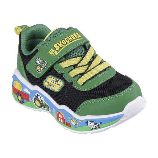 SKECHERS JOHN DEERE: PLAY SCENE-BARN SQUAD BUDDIES KIDS' INFANT'S SHOES SKECHERS GREEN/BLK 5 M