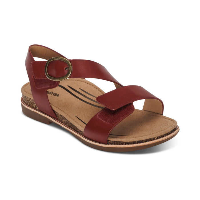 AETREX TAMARA ASYMMETRICAL QUARTER STRAP SANDAL Sandals Aetrex RED 36 