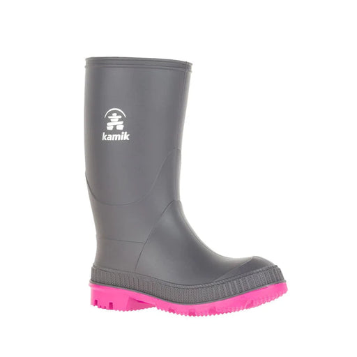 KAMIK STOMP RAIN BOOTS BIG KIDS' Boots Kamik CHARCOAL/MAGENTA 1 