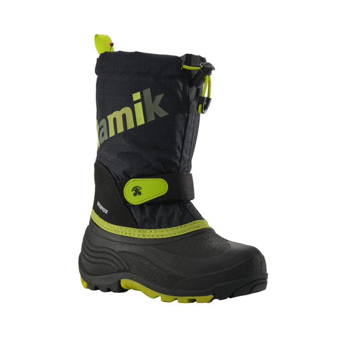 KAMIK WATERBUG 5 KIDS' MEDIUM AND WIDE Boots Kamik BLK/GREEN 8 M