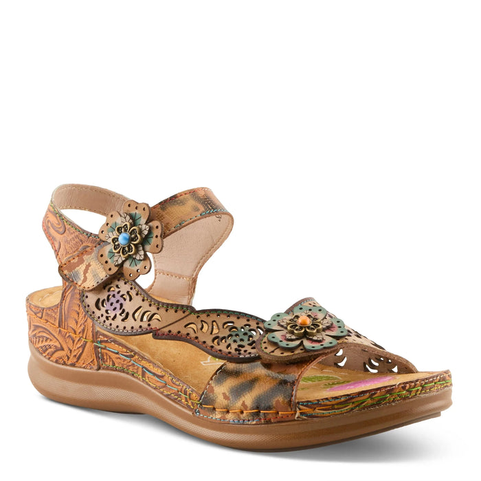 SPRING STEP L'ARTISTE SCRIPT SANDAL Sandals Spring Step TAN MULTI 35 