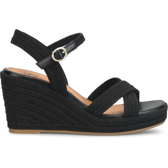 NEWBURY SANDAL WOMEN'S SANDALS Sofft BLACK JUTE 6 M