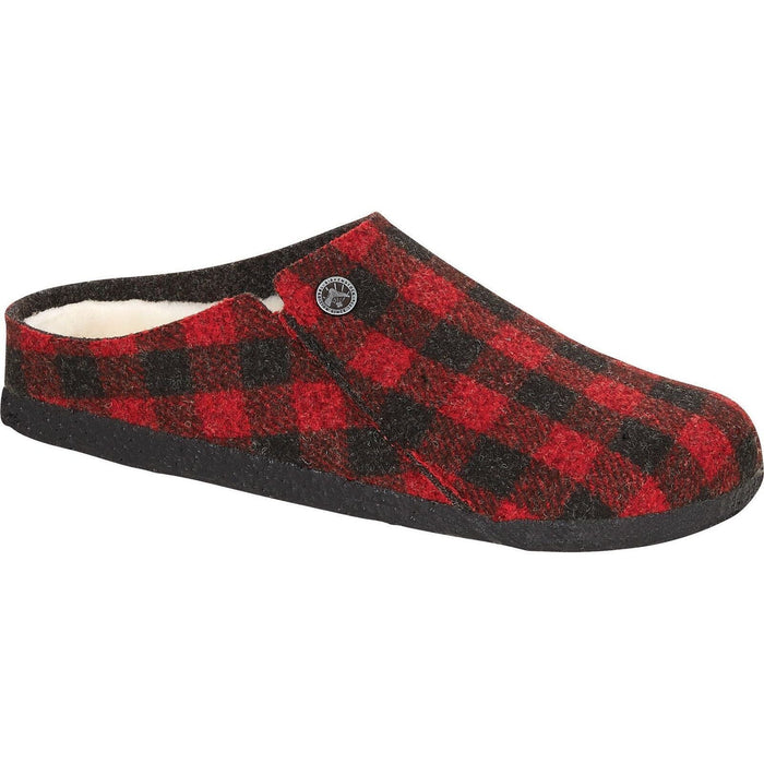 BIRKENSTOCK ZERMATT SHEARLING KIDS' Slippers Birkenstock PLAID RED 26 Narrow/Medium