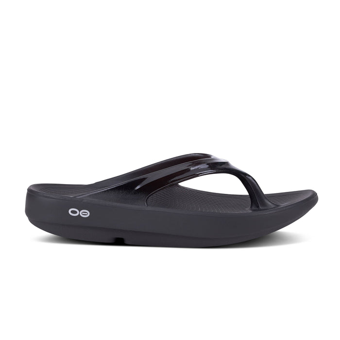 OOFOS OOLALA WOMEN'S BLACK PATENT Sandals Oofos 