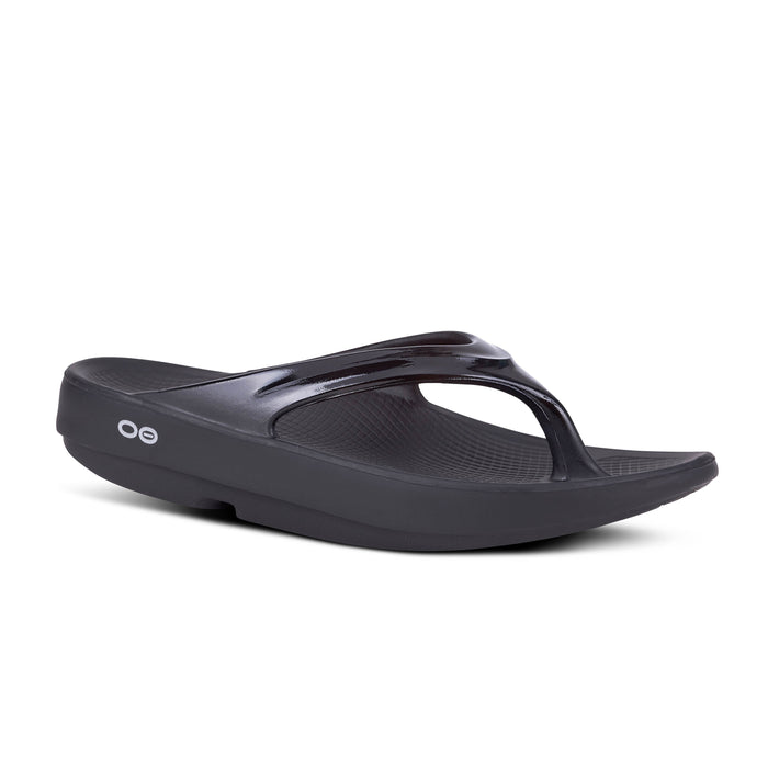 OOFOS OOLALA WOMEN'S BLACK PATENT Sandals Oofos 