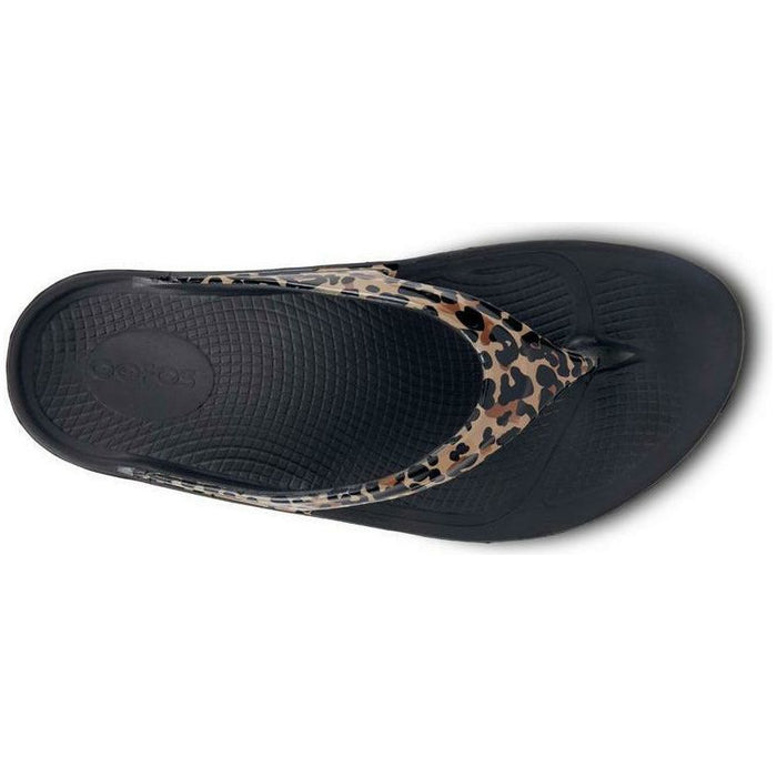 OOFOS OOLALA LIMITED SANDAL BLACK LEOPARD Sandals Oofos 