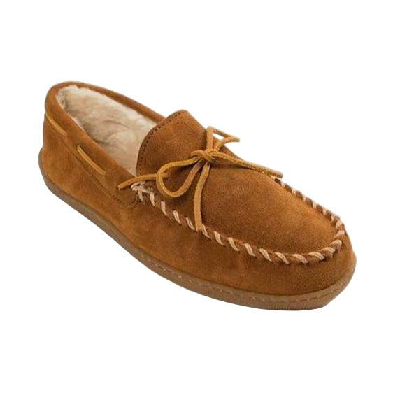 MINNETONKA PILE LINED HARDSOLE MEN'S SUEDE SLIPPER DANFORM