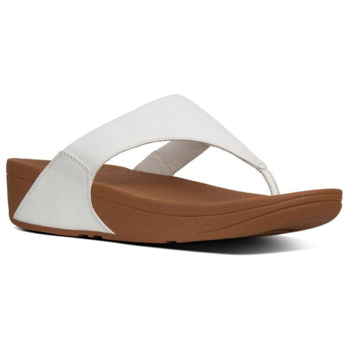 FIT FLOP LULU LEATHER TOE-POST SANDAL WOMEN'S SANDALS FITFLOP USA LLC WHITE 5 