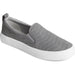 SPERRY CREST TWIN GORE PERFORATED LEATHER SLIP ON SNEAKER WOMEN'S Sneakers & Athletic Shoes Sperry Top-Sider GREY 5 